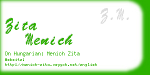 zita menich business card